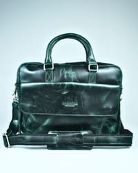 Executive Men's Original Leather Laptop Bag (Vintage Green)