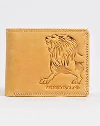 Cambridge (Limited Edition) Men’s Original Leather Wallet - Rugged Tan - Lion