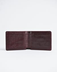 Conway (Sleek Series) - Men’s Original Leather Wallet (Croco Cherry)