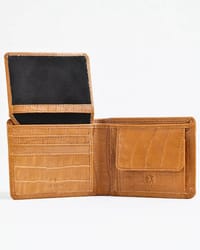 Tanner Men’s Original Leather Wallet  (Almond Croco Brown)