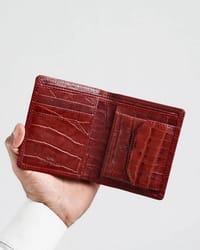 Hyde  Men’s Original Leather Wallet (Croco Brown & Cherry Blend)