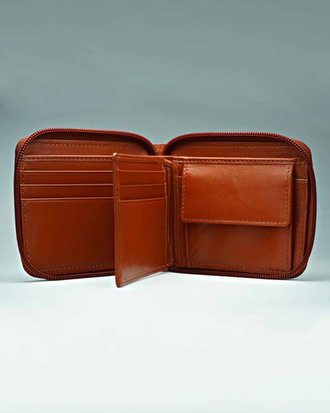 Luxury Series Men's Original Leather Wallet - Tan - Image 5