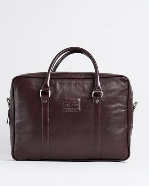 Executive Men's 100% Original Leather Large Briefcase - Cherry - Image 6