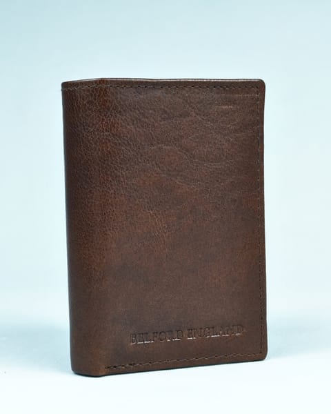 Britian - Men’s Original Leather Tri-Fold Wallet - Dark Brown - Image 3
