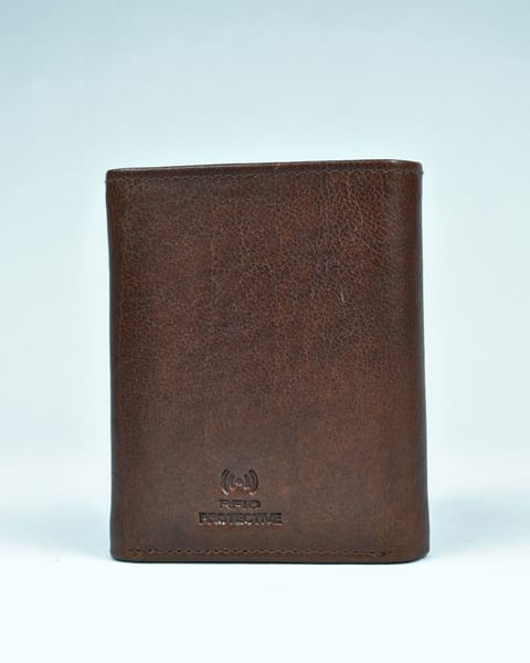Britian - Men’s Original Leather Tri-Fold Wallet - Dark Brown - Image 7