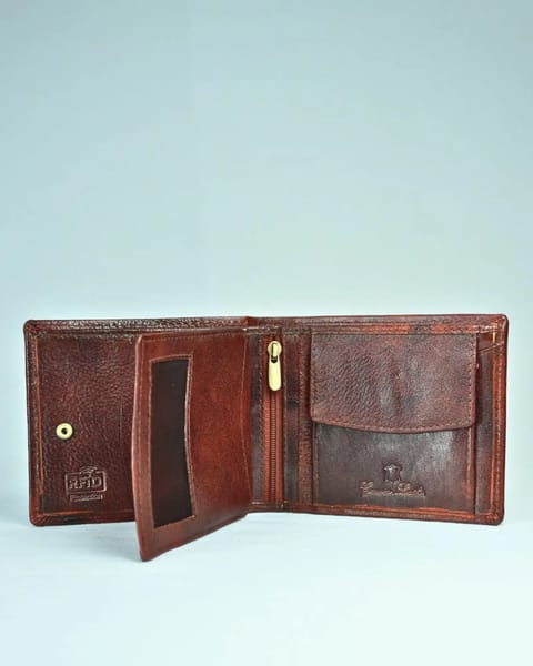 Chester - Men’s Original Leather Wallet (With 10 Card Slots) - Cherry Blend - Image 2