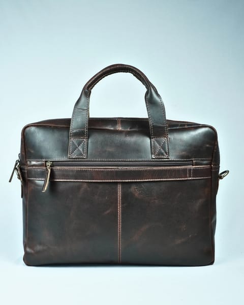 Vintage Series - 100% Original Leather (Laptop Bag) - Brown - Image 2