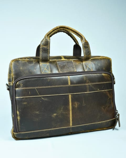 Vintage Series - 100% Original Leather (Laptop Bag) - Tan - Image 3