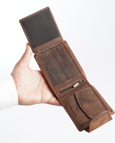 Derby - Men’s Original Leather Wallet (Rugged Series) - Brown - Image 7