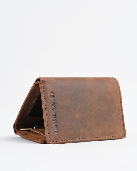 Dublin - Men’s Original Leather Trifold Wallet (Rugged Series) - Brown - Image 5