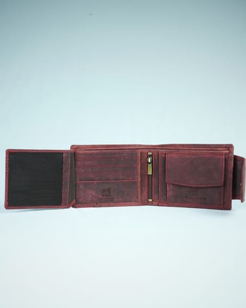 Derby - Men’s Original Leather Wallet (Rugged Cherry) - Image 2