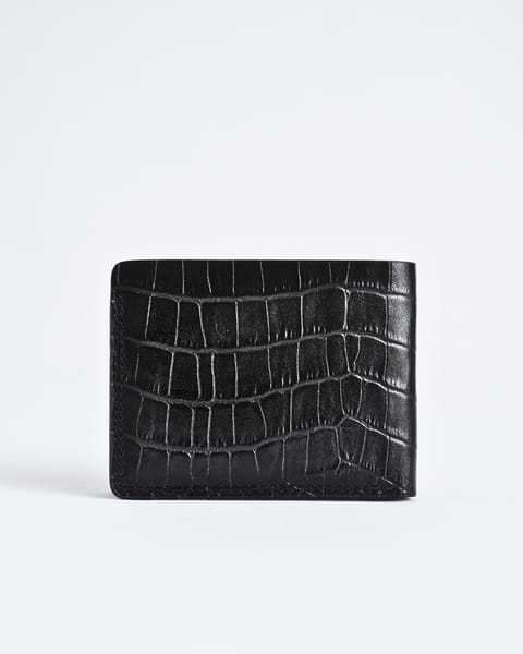 Berlin  (Sleek Series) - Men’s Original Leather Wallet - Croco Black