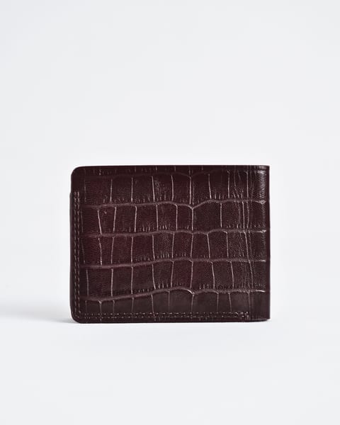 Berlin  (Sleek Series) - Men’s Original Leather Wallet - Croco Cherry
