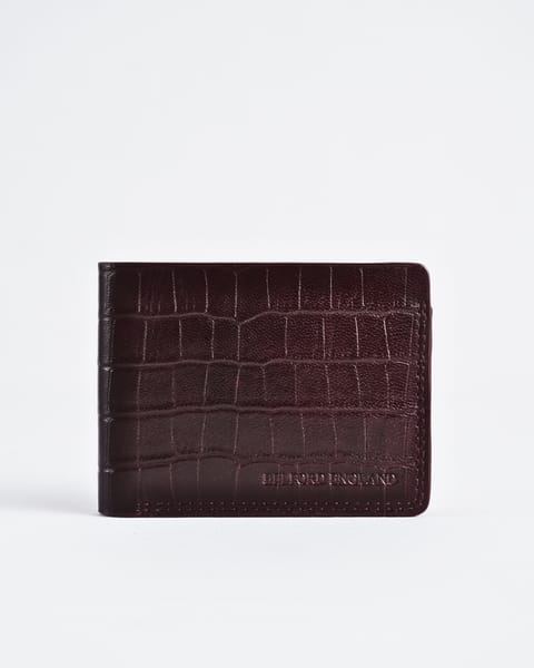 Berlin  (Sleek Series) - Men’s Original Leather Wallet - Croco Cherry - Image 7