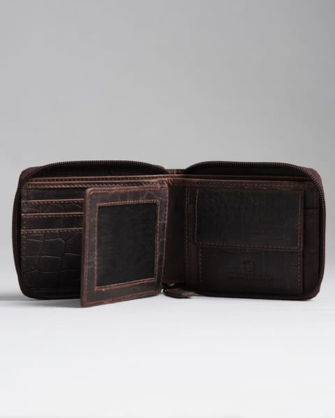 Tokyo Men’s Original Leather Wallet - (Rugged Series) - Croco Vintage Brown - Image 2
