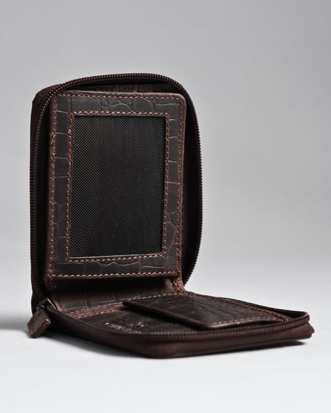 Tokyo Men’s Original Leather Wallet - (Rugged Series) - Croco Vintage Brown - Image 4