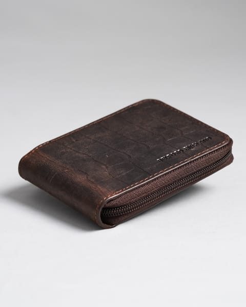 Tokyo Men’s Original Leather Wallet - (Rugged Series) - Croco Vintage Brown - Image 6