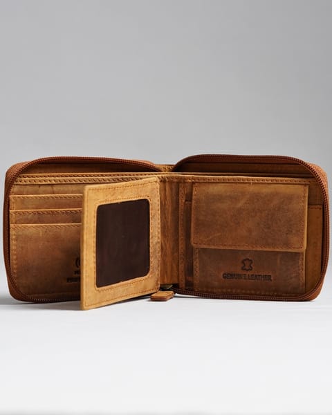 Tokyo Men’s Original Leather Wallet - (Rugged Series) - Tan - Image 2