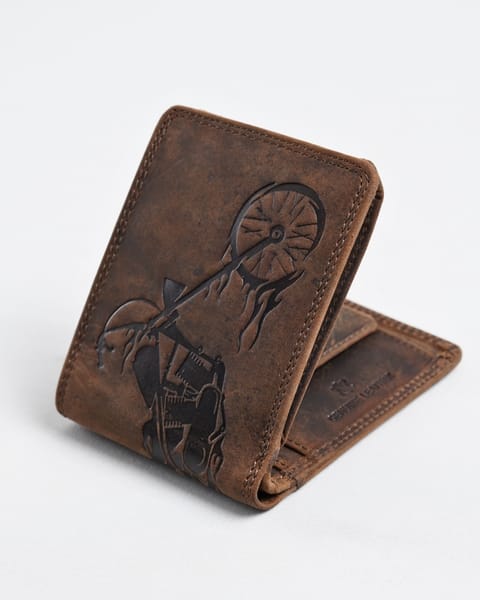 Cambridge (Limited Edition) Men’s Original Leather Wallet - Rugged Brown - Bike - Image 5