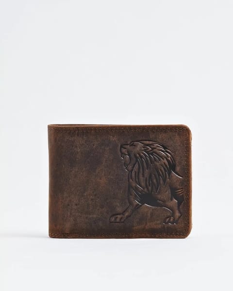 Cambridge (Limited Edition) Men’s Original Leather Wallet - Rugged Brown - Lion - Image 6
