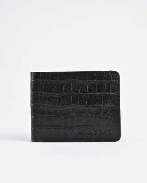 Heritage (Sleek Series) - Men’s Original Leather Wallet - Croco Black - Image 8