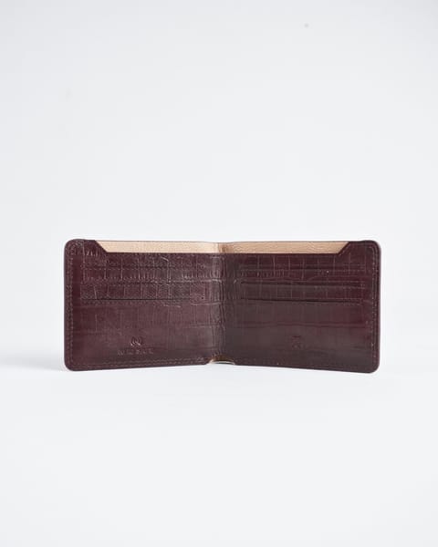 Heritage (Sleek Series) - Men’s Original Leather Wallet - Croco Cherry