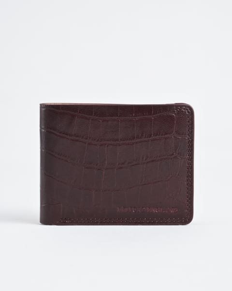 Heritage (Sleek Series) - Men’s Original Leather Wallet - Croco Cherry - Image 4