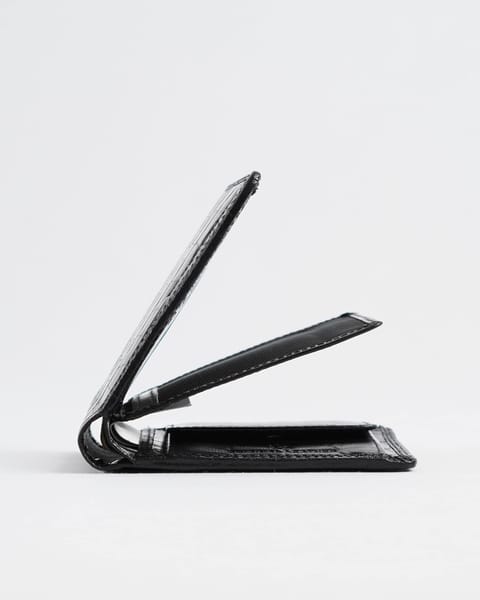 Hudson Men’s Original Leather Wallet (Croco Black) - Image 2