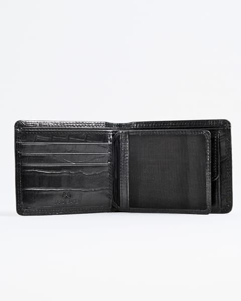 Hudson Men’s Original Leather Wallet (Croco Black) - Image 3