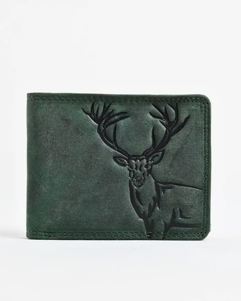 Cambridge (Limited Edition) Men’s Original Leather Wallet - (Rugged Green) - Deer - Image 2