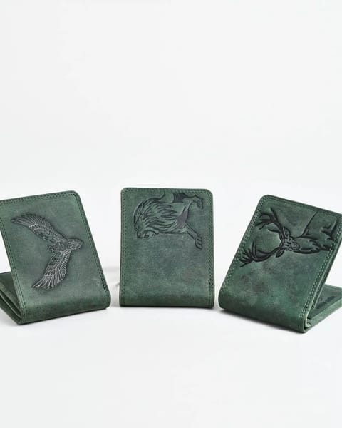 Cambridge (Limited Edition) Men’s Original Leather Wallet - (Rugged Green) - Lion - Image 8