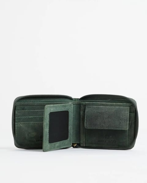 Tokyo Men’s Original Leather Wallet - (Rugged Series) - Green - Image 2