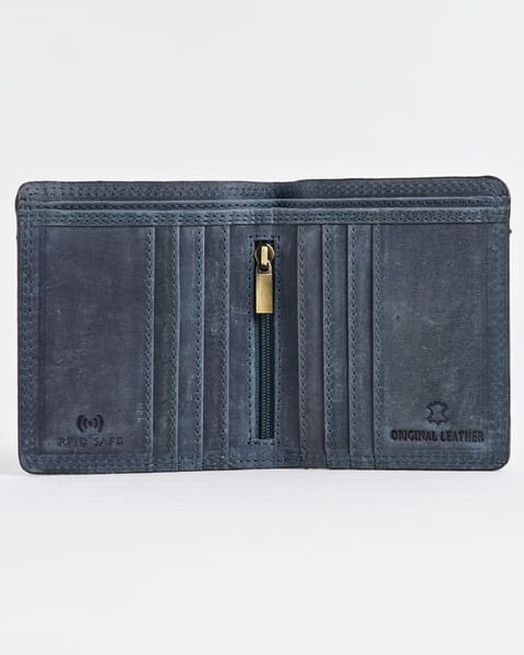 Aubrey - Men’s Original Leather Wallet - Blue