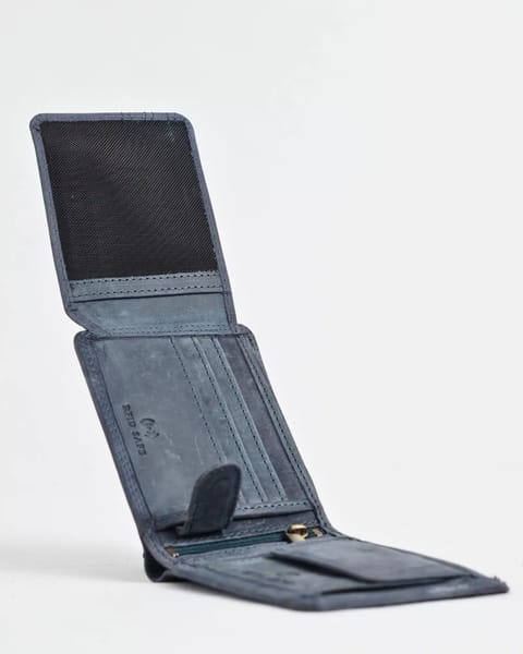 Cambridge (Limited Edition) Men’s Original Leather Wallet - Rugged Blue - Eagle - Image 3