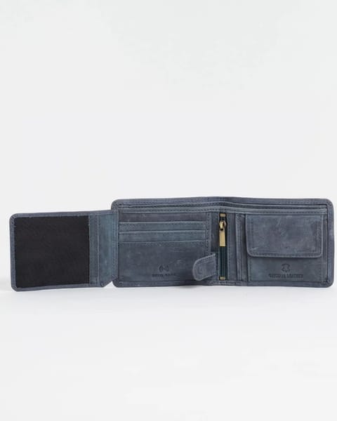 Cambridge (Limited Edition) Men’s Original Leather Wallet - Rugged Blue - Eagle - Image 4