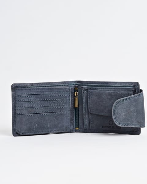Derby - Men’s Original Leather Wallet (Rugged Series) - Blue - Image 4