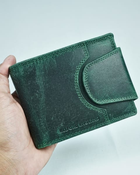 Derby - Men’s Original Leather Wallet (Rugged Series) - Green - Image 7