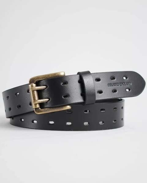 Taiwan Men's Original Leather Belt  (Black) - 28