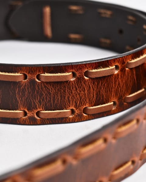 Great Britain - Men's Original Leather Belt  (Vintage Tan) - 30 - Image 2