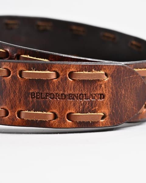 Great Britain - Men's Original Leather Belt  (Vintage Tan) - 30 - Image 3