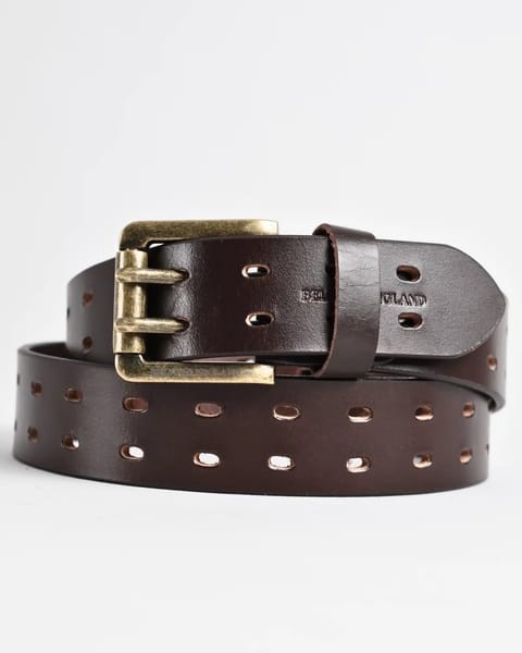 Taiwan Men's Original Leather Belt  (Vintage Brown) - 28 - Image 2