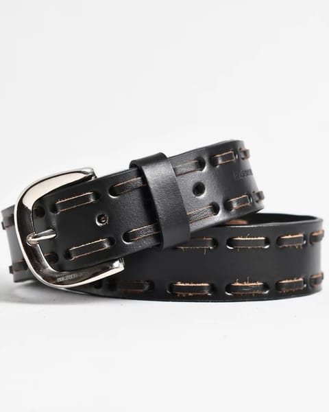 Great Britain - Men's Original Leather Belt  (Black) - 36