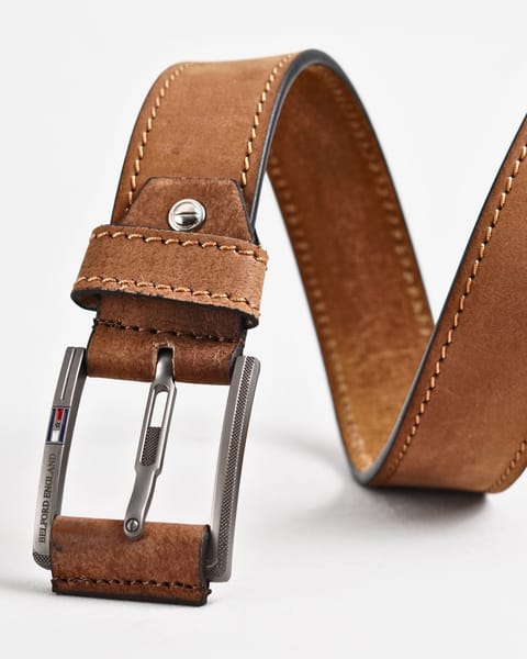 Sydney- Men's Original Leather Belt  (Suede Tan) - 30 - Image 2