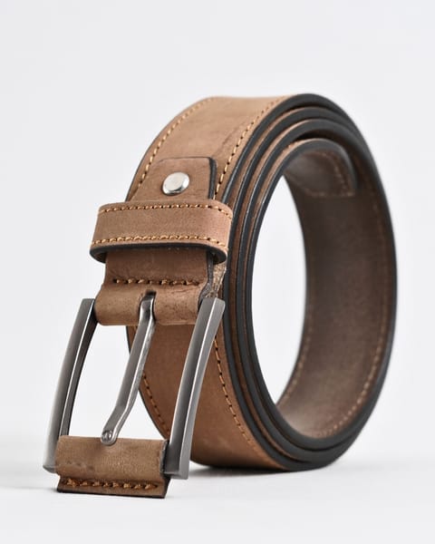 Sydney- Men's Original Leather Belt  (Suede Tan) - 28-44 - Image 3