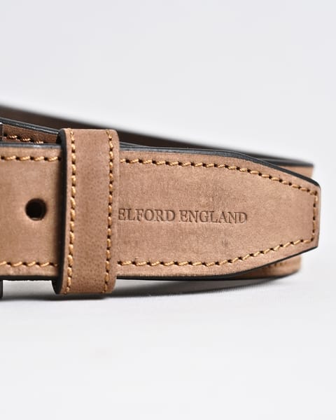 Sydney- Men's Original Leather Belt  (Suede Tan) - 28-44 - Image 5