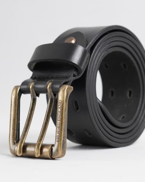 Taiwan Men's Original Leather Belt  (Black) - 28 - Image 7