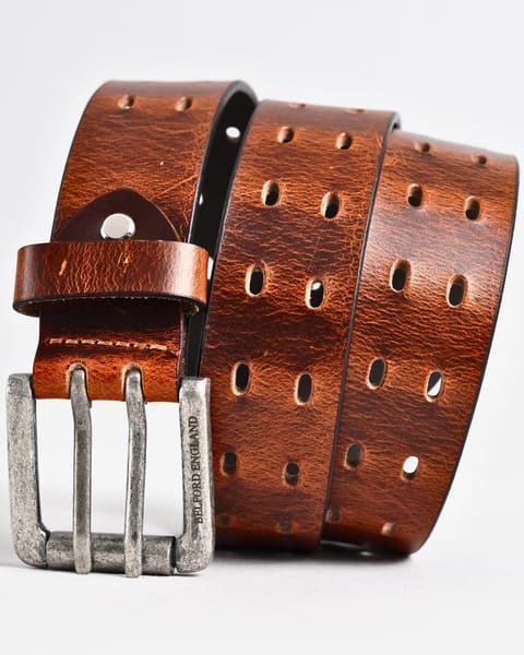 Taiwan Men's Original Leather Belt  (Vintage Tan) - 30 - Image 4