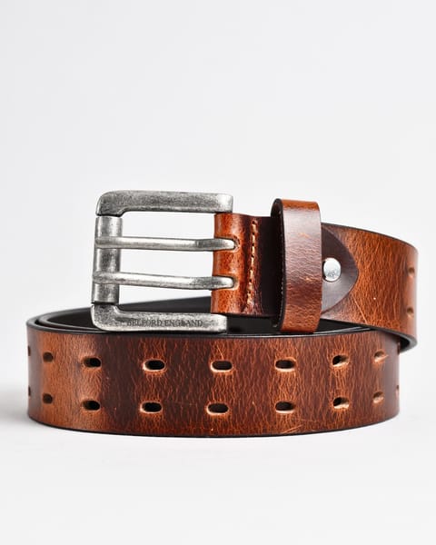 Taiwan Men's Original Leather Belt  (Vintage Tan) - 30 - Image 5