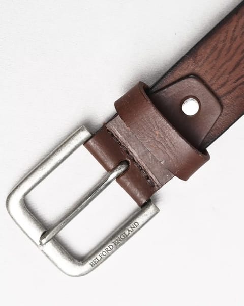 Frankfurt - Men's Original Leather Belt  (Brown) - 28 - Image 3