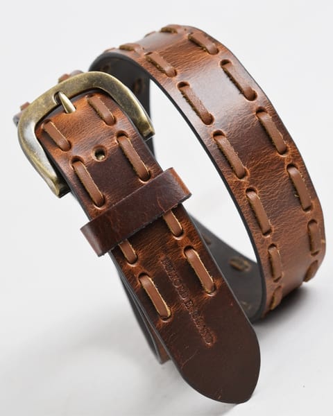 Great Britain - Men's Original Leather Belt  (Vintage Tan) - 28-44 - Image 2